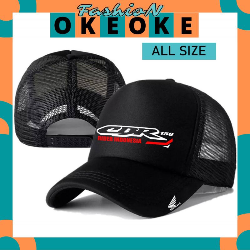 OkeOkeFashion Topi Trucker HONDA CBR 150 - Topi Distro HONDA CBR Logo - Topi HONDA CBR Premium - Top