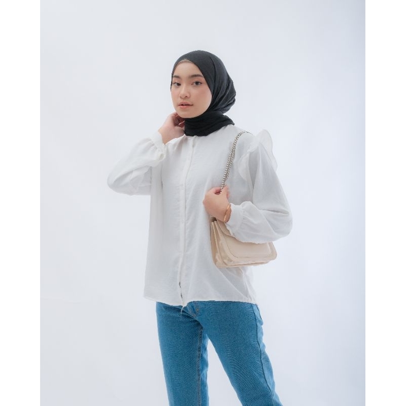 Blouse Crinkle Lyodra | Kemeja Blouse Basic / Kemeja Blouse Wanita