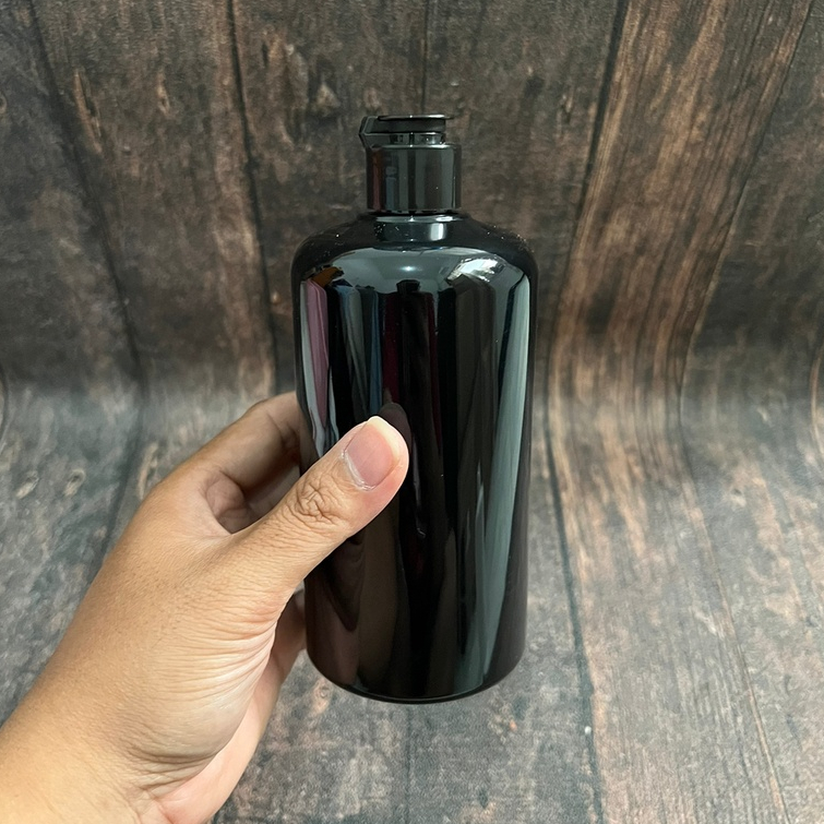 Botol hitam 500ml / 500 ml - fliptop JAMUR