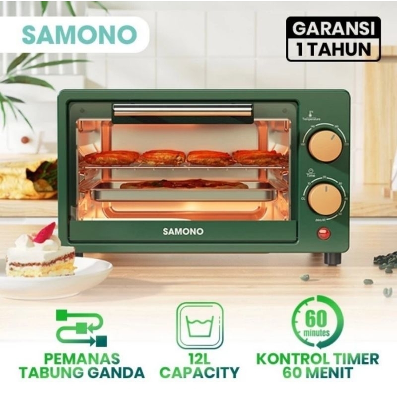 SAMONO Oven Listrik Mini 750W 12Liter SW-EOG12 - Oven Elektrik Kecil