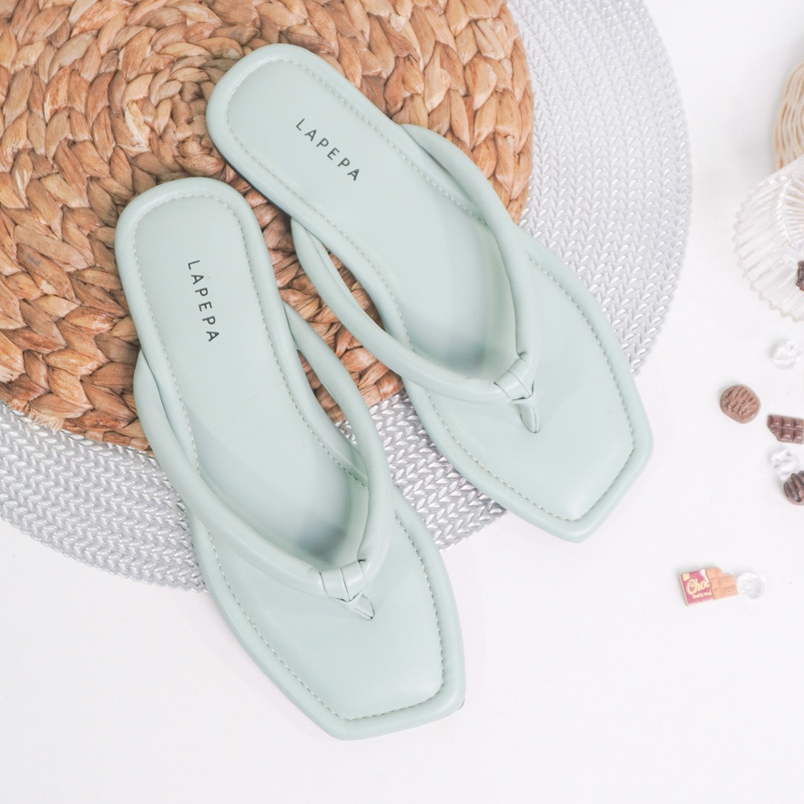 LAPEPA STORE - Sandal Flat LIVIA Mint | sendal teplek wanita polos kekinian warna hijau mint | flats