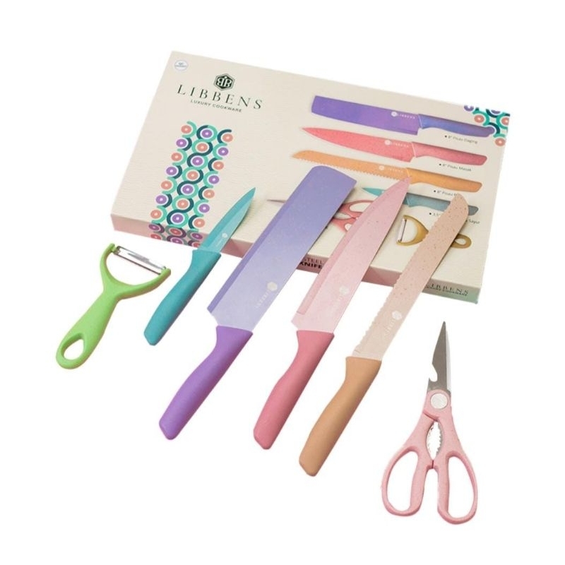 Libbens Knife Set Multicolor & Knife Set Diamond Pink