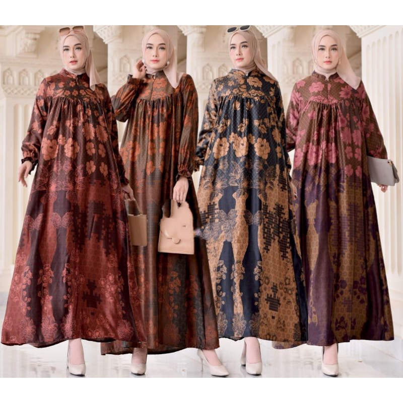 Celin Fashion [TA] - Gamis Lidya motif bunga M Warna no 1