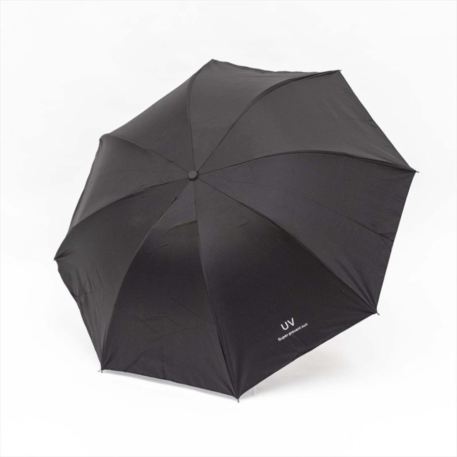 Payung lipat 3 Polos Logo UV / Lapis Hitam Anti UV / GRC - UVPLS