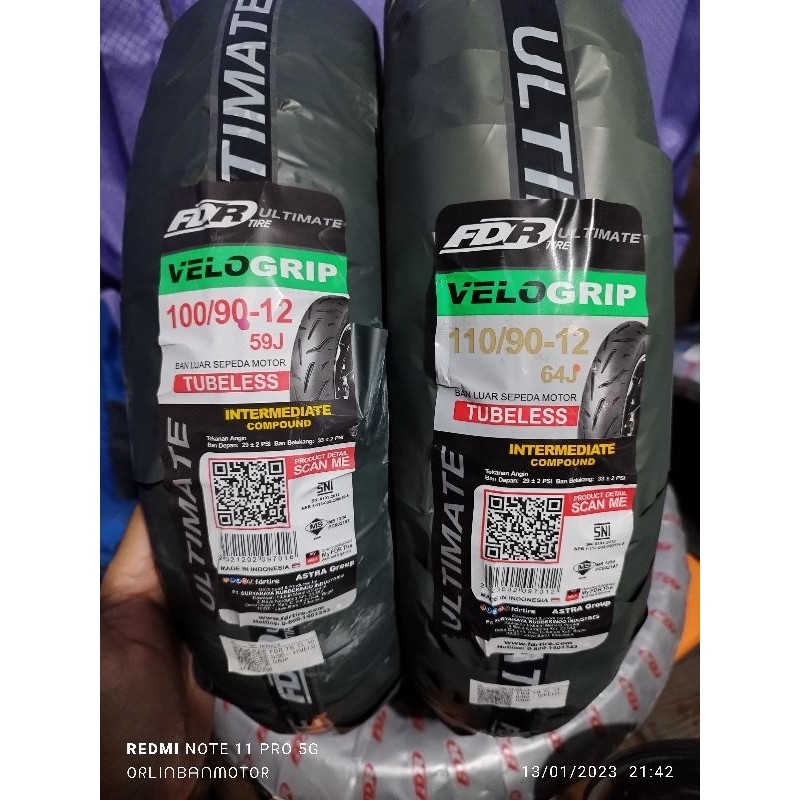 Ban Set FDR Velo Grip Tubles Metic Honda New Scoopy/Ban Set New Genio/Ban Set Yamaha Frigo