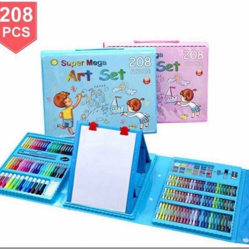 Crayon Set 208pcs / Crayon Mewarnai 208pcs &amp; 150pcs Warna / Pensil Krayon Warna Alat Menggambar atau Mewarnai