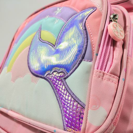 Tas Sekolah SD SMP Ransel Anak Perempuan Cewek Import Rainbow Mermaid 188 Ukuran Besar
