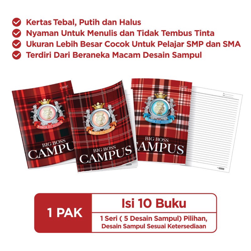 

10 PCS! 1 PAK BUKU TULIS BIGBOSS CAMPUS 36 LEMBAR ORIGINAL