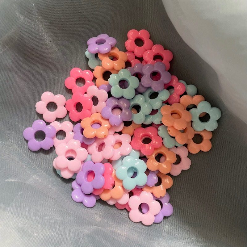 Flower Beads Pandora Pastel Mix Colour 30g