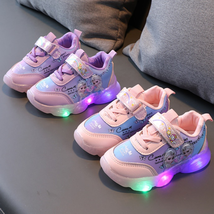 Sepatu Sneaker Anak Perempuan - Sepatu Anak Laki Laki Ultra Light Super LED Sport Import RARA Running Shoes