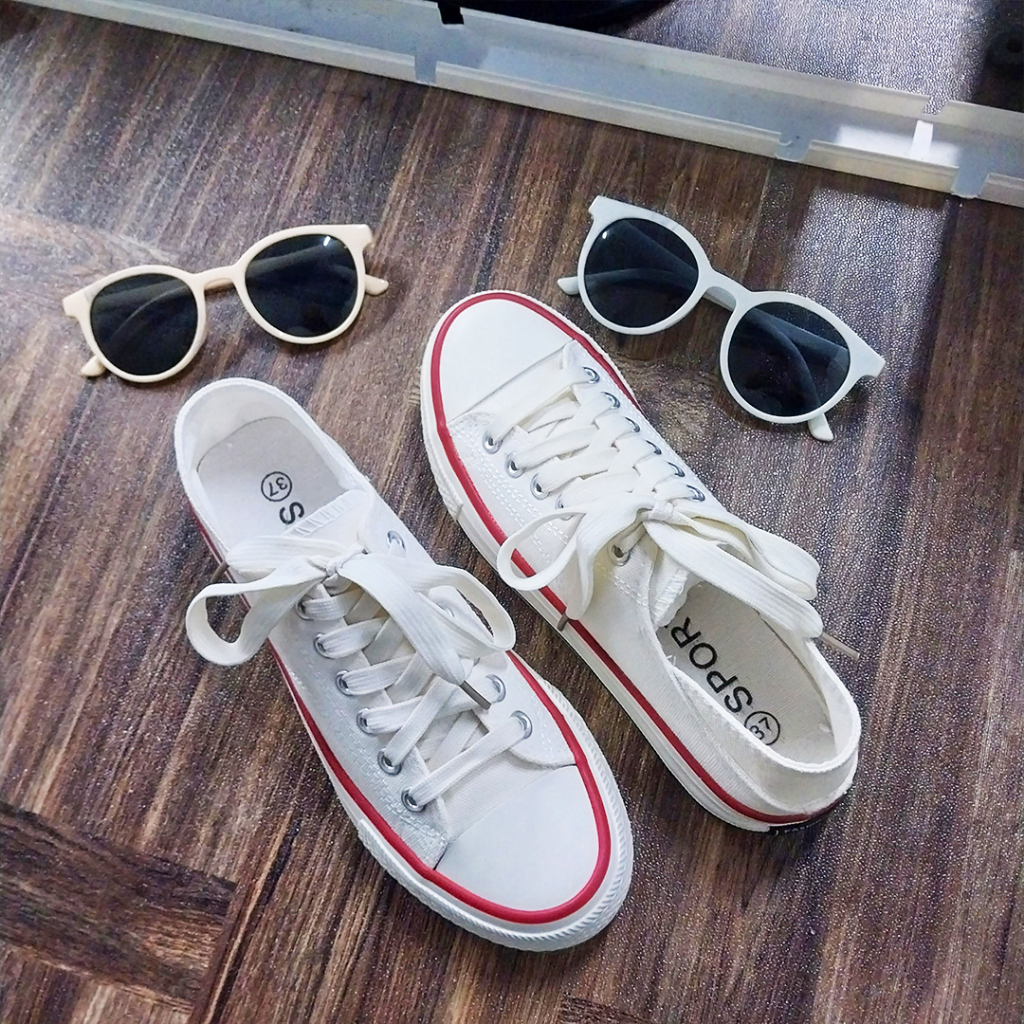 Sepatu Sneakers Wanita Wedges Fashion Style Korea Sepatu Cewek Shoes Casual Kanvas Free Box Azgalery SPT-45