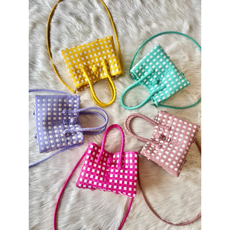 (TANPA ACCESORIES) READY LUNA BAG Mini Patty Plus Strap Tas Jali Tas Jaly Tas Anyaman Plastik Premium