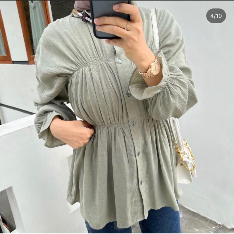 Luna crinkle blouse by outfix