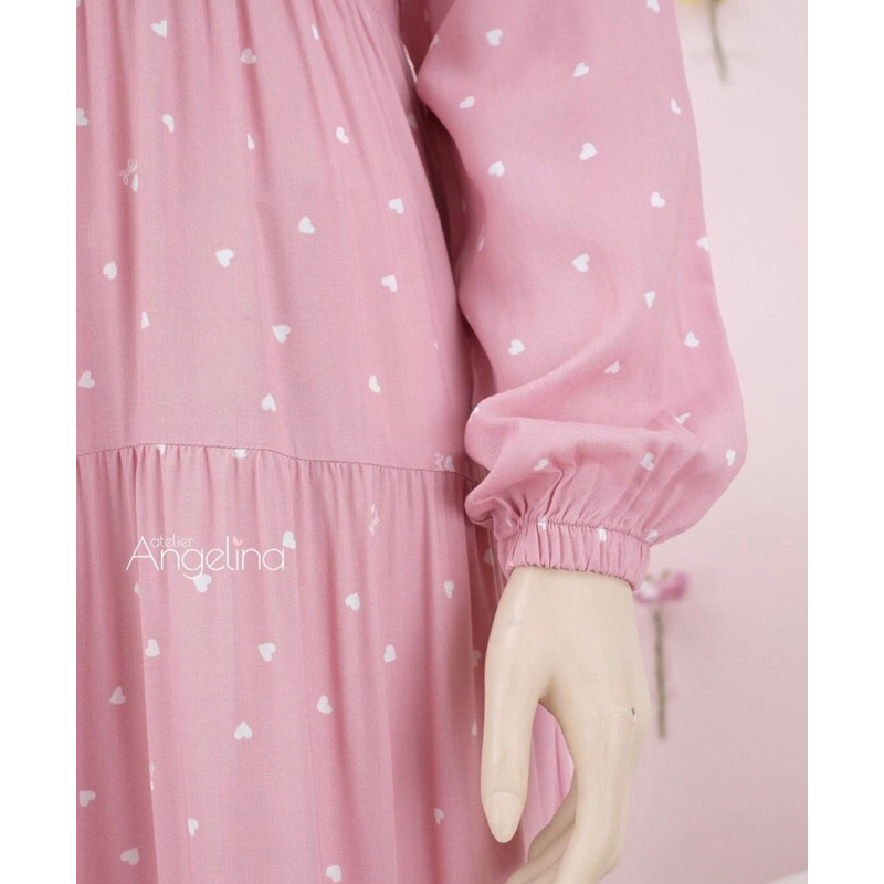 Bella dress lil heart pink M Preloved Atelier angelina