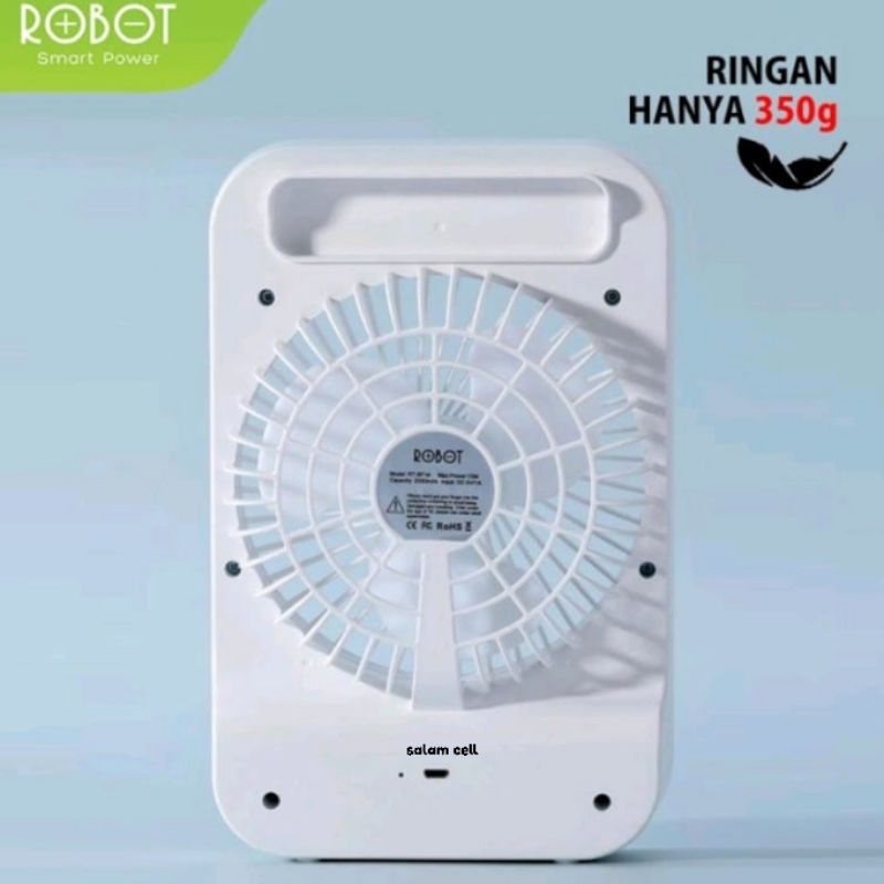 Kipas Mini Robot RT-BF14 2000mAh 5 inch USB Rechargeable Original RT BF14 Garansi Resmi