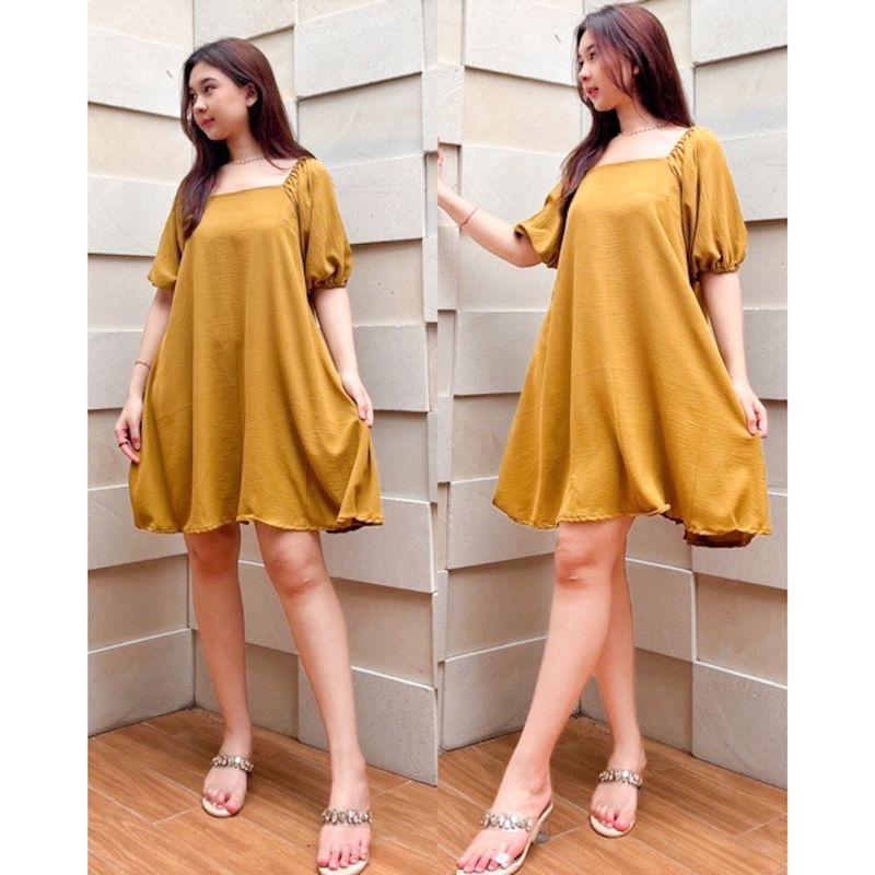 MASAYU DRESS CRINKLE AIRFLOW / LONG DRESS MASAYU CRINKLE LENGAN BALON WANITA