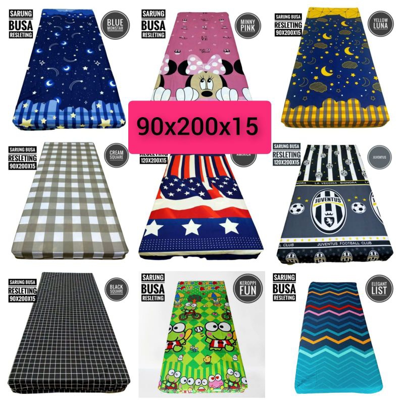 Sarung kasur busa resleting 90*200*15 TERSEDIA pakai sarban sargul dan Tidak pakai Sarban Sargul.