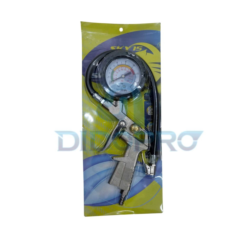 220PSI Tire Pressure Gauge Inflator Alat Isi Ukur dan Buang Tekanan Isi Pompa Angin Pada Ban