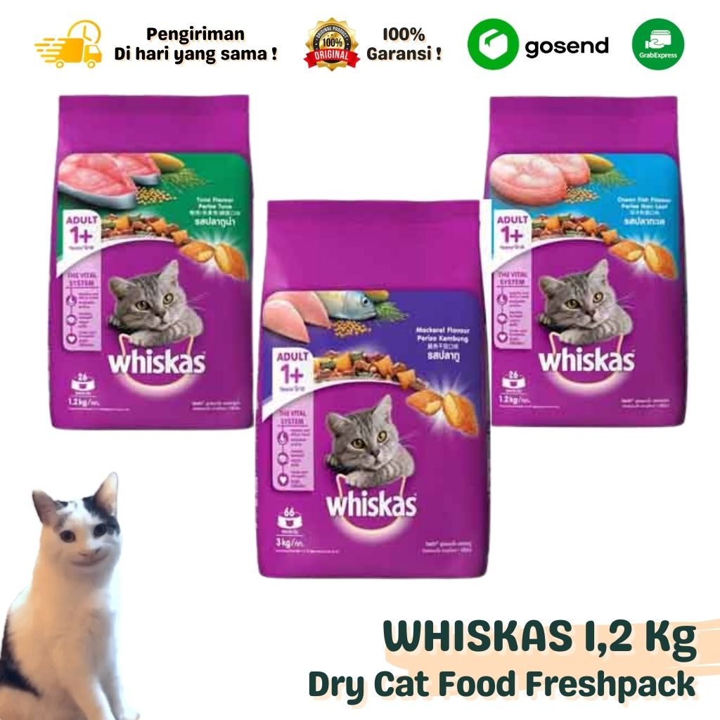 Makanan Kucing Kering Freshpack WHISKAS Adult 1.2kg