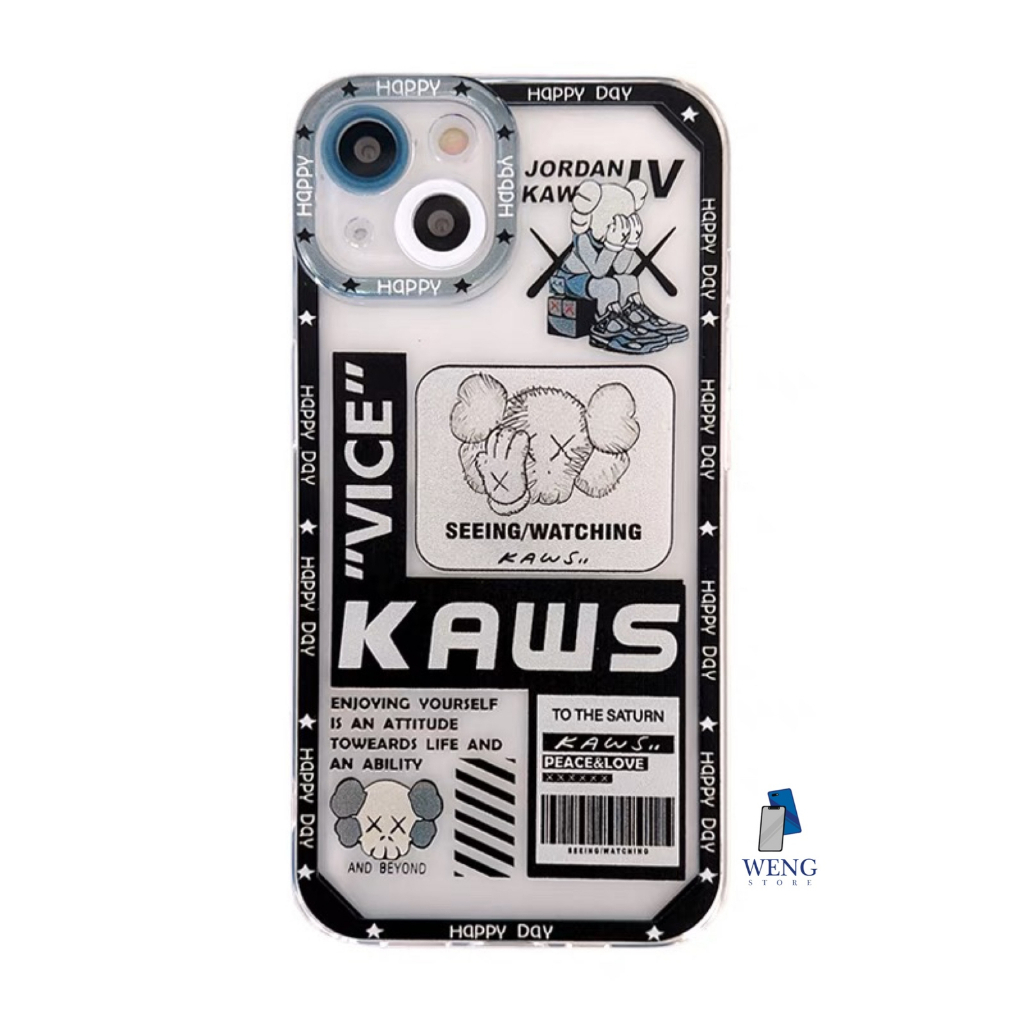 WENG Vice Kaws Case Lens Transparan For Oppo Realme Vivo Xiaomi Samsung Infinix