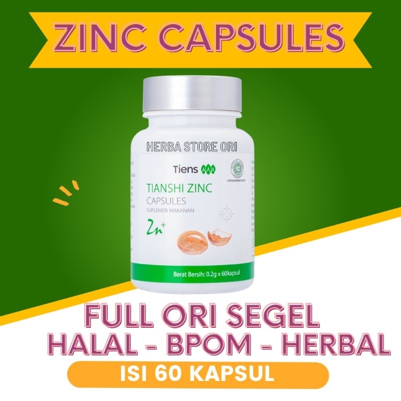 Zinc Tiens / Tianshi zinc / Vitamin Zinc / Zinc Capsules / Super Weight Gain / Vitamin  / Peninggi B