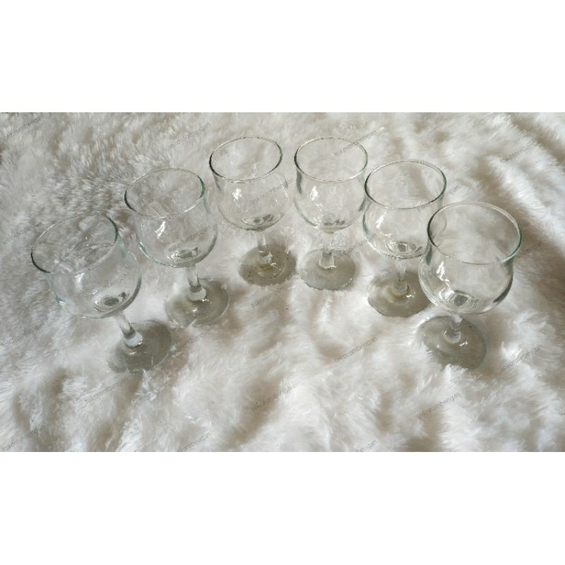 [ONDINE ROMBENGAN] GELAS KACA WINE SET ISI 6