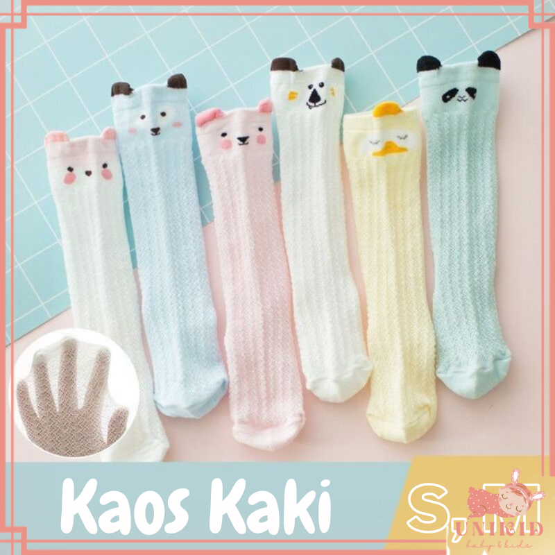 UNIKID KAOS KAKI PANJANG ANAK PEREMPUAN LAKI LAKI MOTIF KARAKTER HEWAN BAHAN JARING BABY SOCKS KIDS