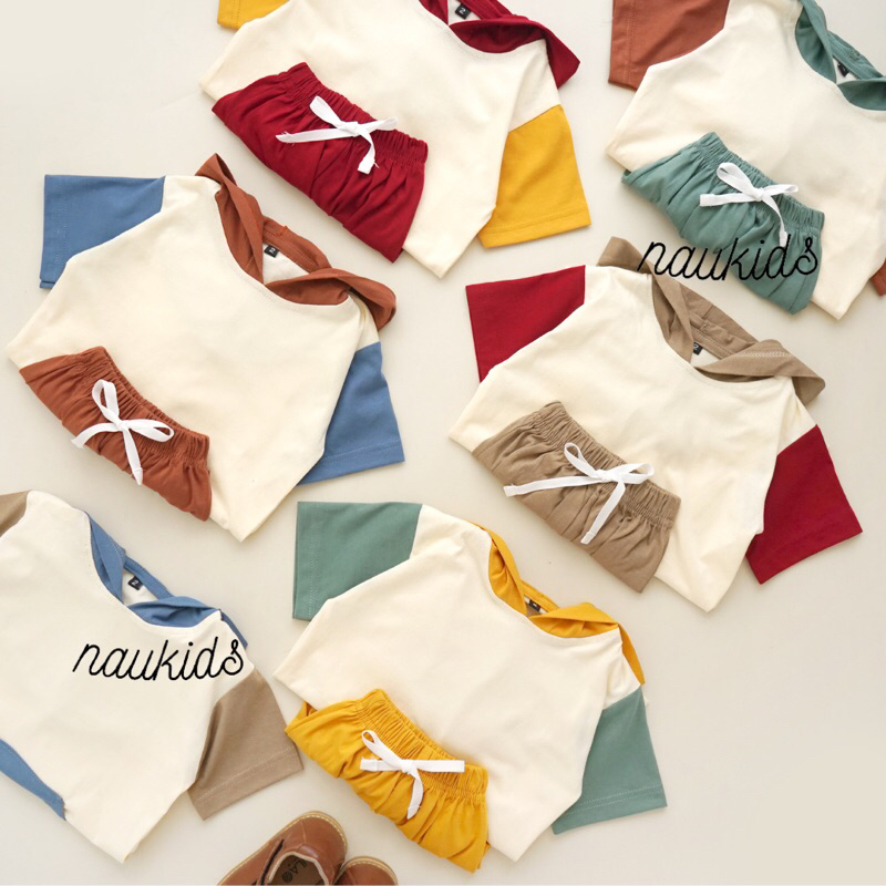 Snoopy Colorblock Hoodie Pocket | Setelan Anak Unisex 1-10 tahun