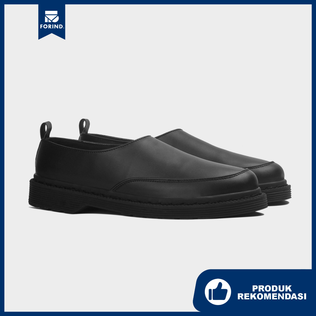 Rahvayana Black | Sepatu Slip On Hitam Tanpa Tali Loafers Pria Casual Kerja Formal Kantor Original Laki | FORIND x Satmata