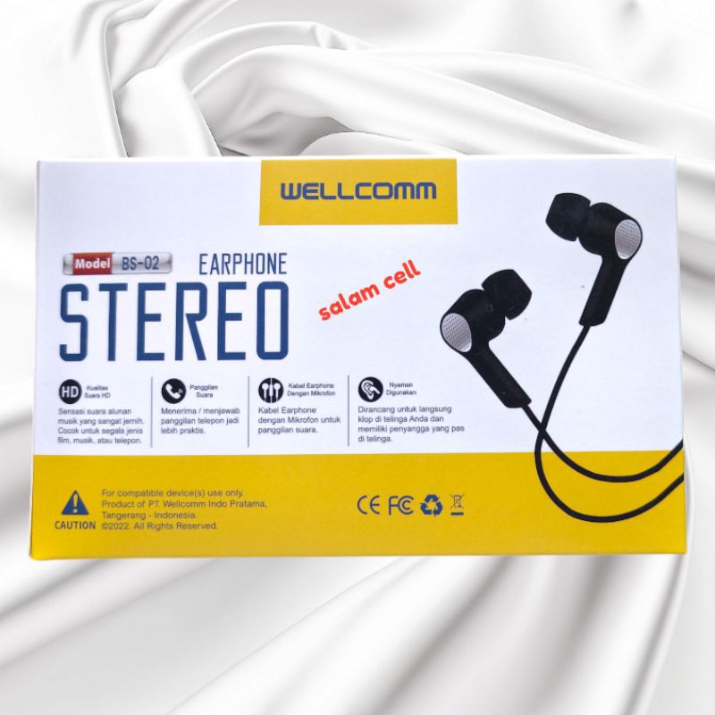 Headset Wellcomm BS-02 Xtra Bass Original Wellcomm Bs02 Garansi Resmi