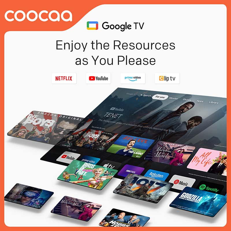TV COOCAA 40 Inch Smart TV - Full HD - Google TV - Netflix &amp; Youtube - Google Assistant - Dobly Audio - WIFI - Flicker Free (40Z72)