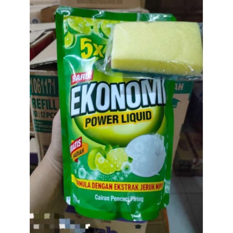 Ekonomi Power Liquid Sabun Cuci Piring Pouch 650Ml FREE SPON cuci piring