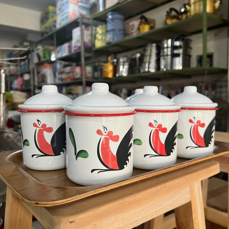 Mug Ayam Enamel 9cm Mug Enamel Mug Seng Gelas Jadul Ayam Jago 9cm Gelas Ayam Jago Jadul 9cm PAKAI TU