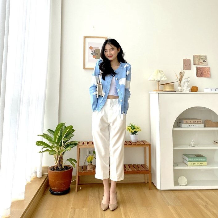 Cloud Cardigan - Sweater Rajut - Top Wanita Korea - Atasan Rajut Wanita