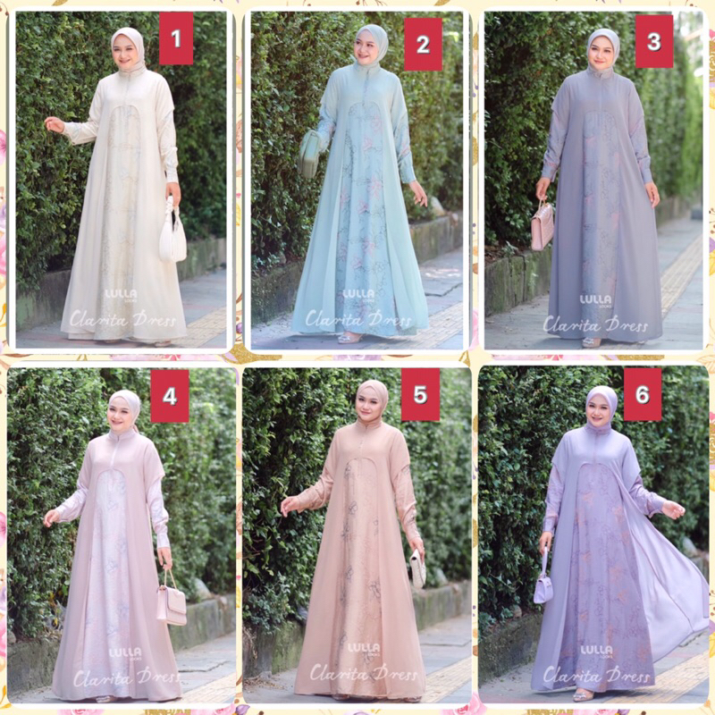 GAMIS WANITA MUSLIMAH CLARITA DRESS OBB 0590 BY LULLA LOOKS