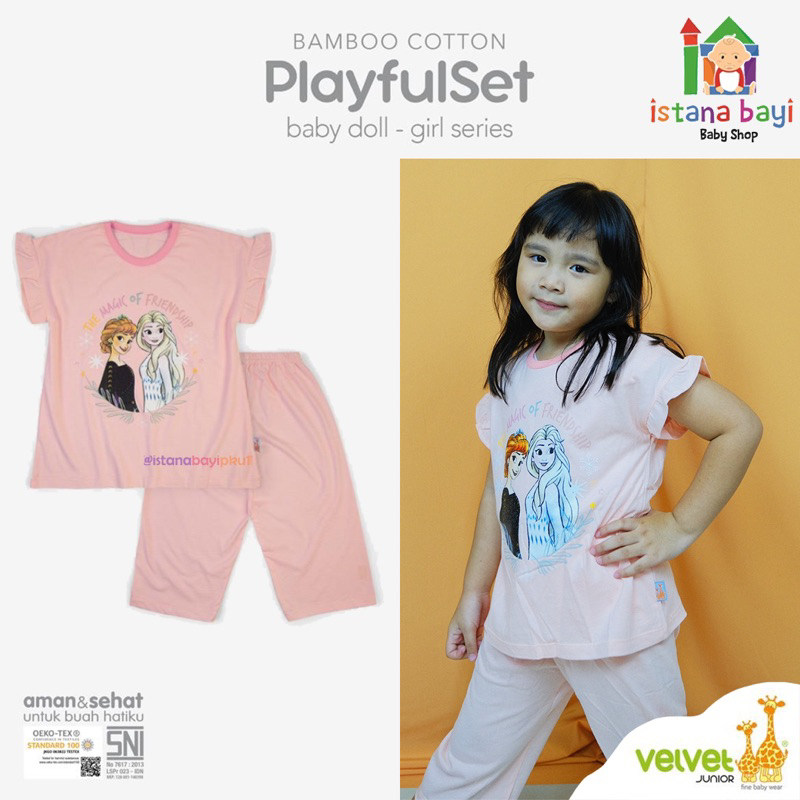 Velvet Junior Setelan Baby Doll Ruffle Girl Series / Setelan Anak 1-5 Tahun