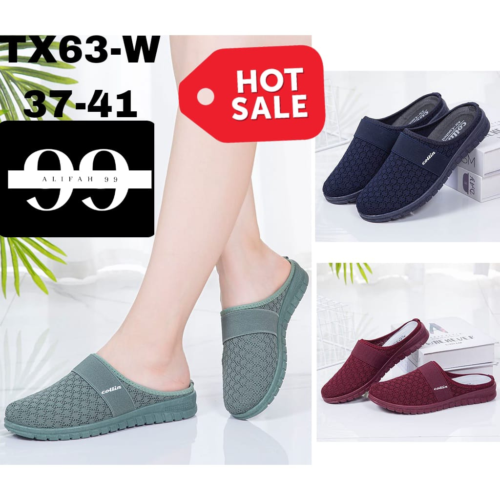Sepatu sandal rajut flat tepleks wanita korean style import china TX63-W (37-41) Sepatu sandal wanit