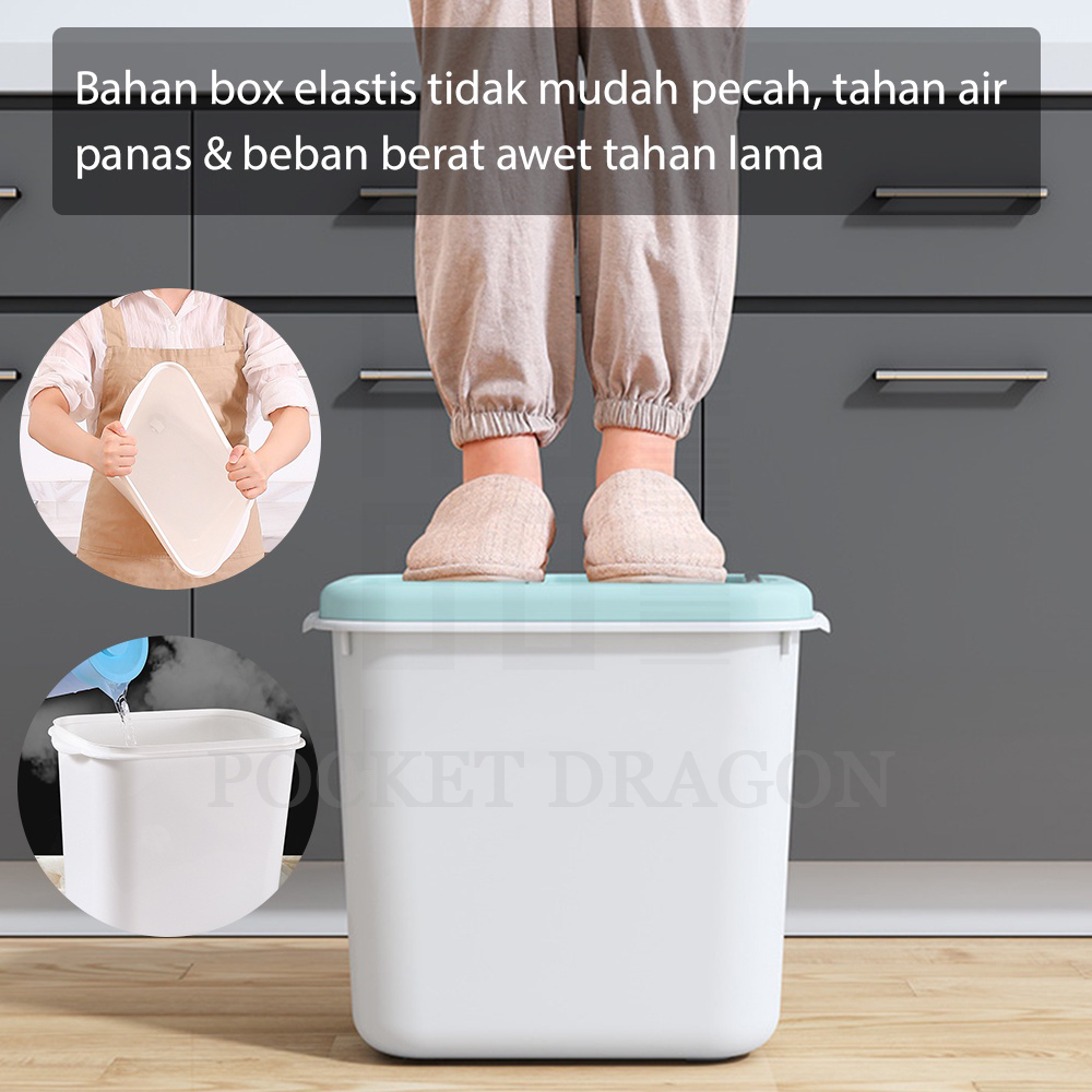 POCKET DRAGON Tempat Beras Kacang Kotak Penyimpanan Makanan Rice Box 7.5  kg Tempat beras