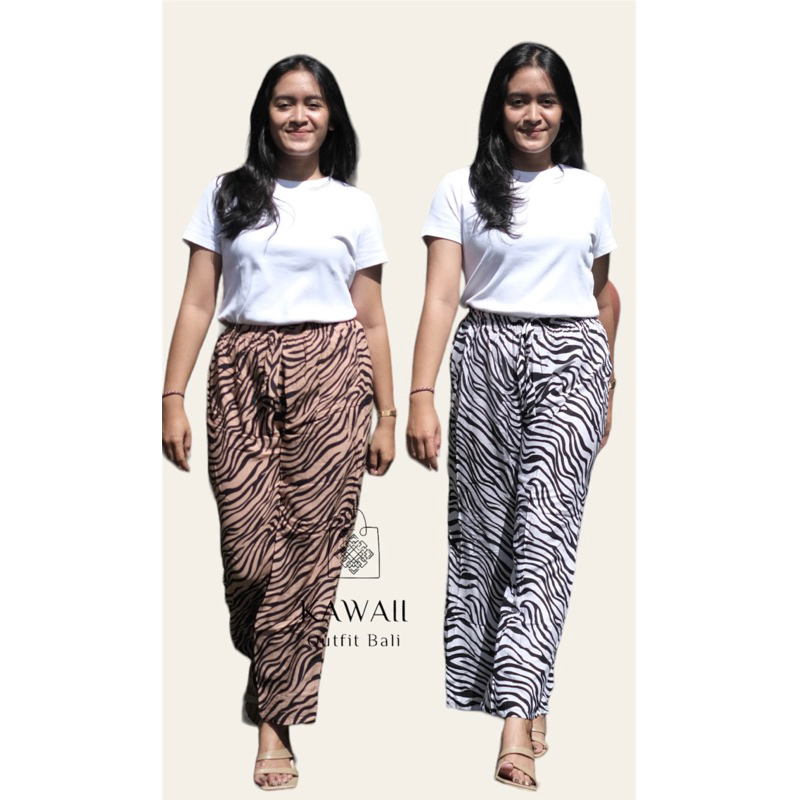Celana Kulot Wanita Motif Zebra Bahan Rayon Premium