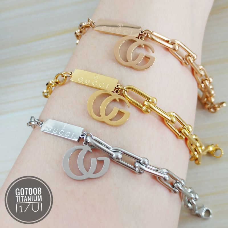 Gelang Titanium Rantai paperclip G07008