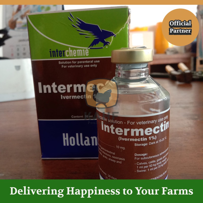 Intermectin 50 ml Obat Injeksi Cacing dan Kutu pada Kambing Sapi Domba Anjing Babi