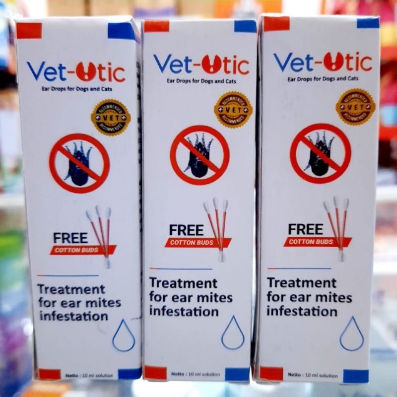 Vet Otic 10ml - Obat Tetes Kutu Tungau Radang Telinga kucing Anjing