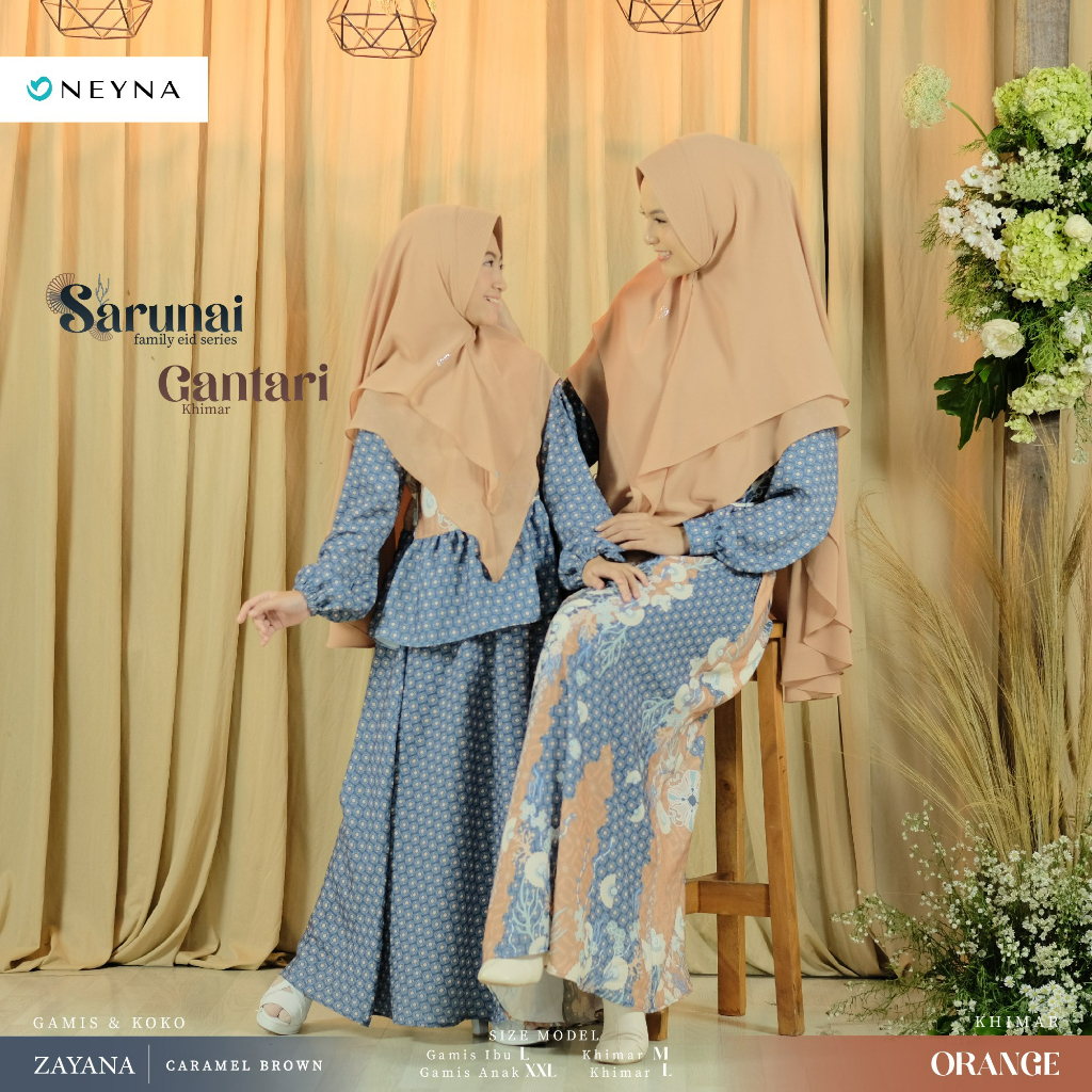 NEYNA.ID - SARUNAI SERIES Dress Gamis Couple Ibu dan Anak Adem