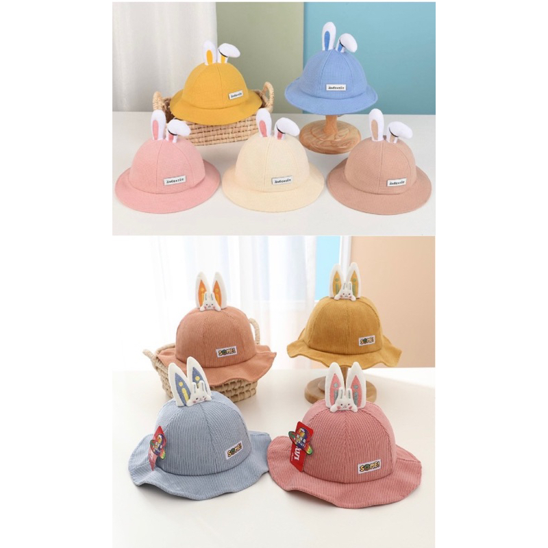 Topi Bucket Anak Bayi Perempuan Import Model RabbitSome / aneo