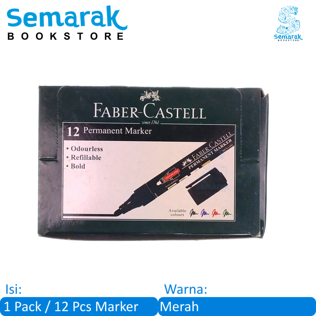 

Faber Castell Eco Permanent Marker Spidol Tidak Dapat Dihapus - Merah [1 Pack / 12 Pcs]