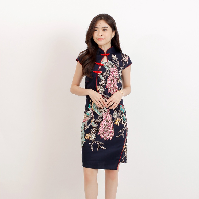 Dress Batik wanita Dress Cheongsam Wanita 608  Mrs1