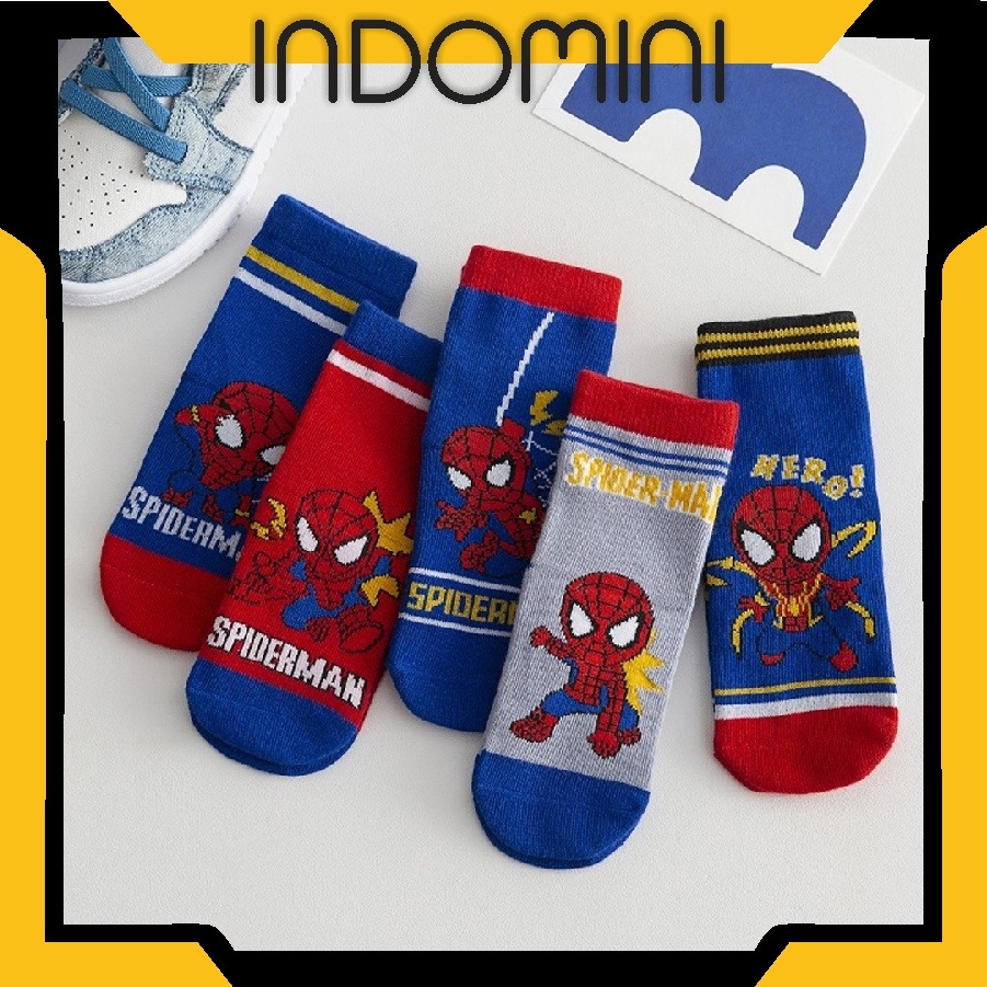 INDOMINI Kaos Kaki Anak Motif Spiderman Kaus Kaki Bayi Lucu KK062