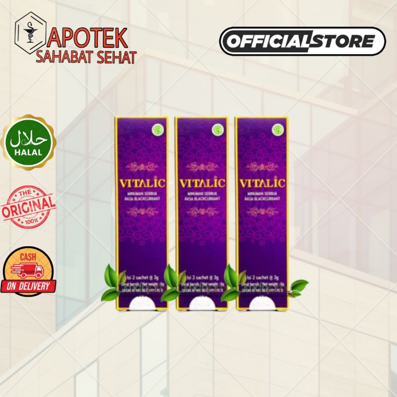 VITALIC HERBAL | minuman serbuk rasa blackcurrant 100% ASLI ORIGINAL