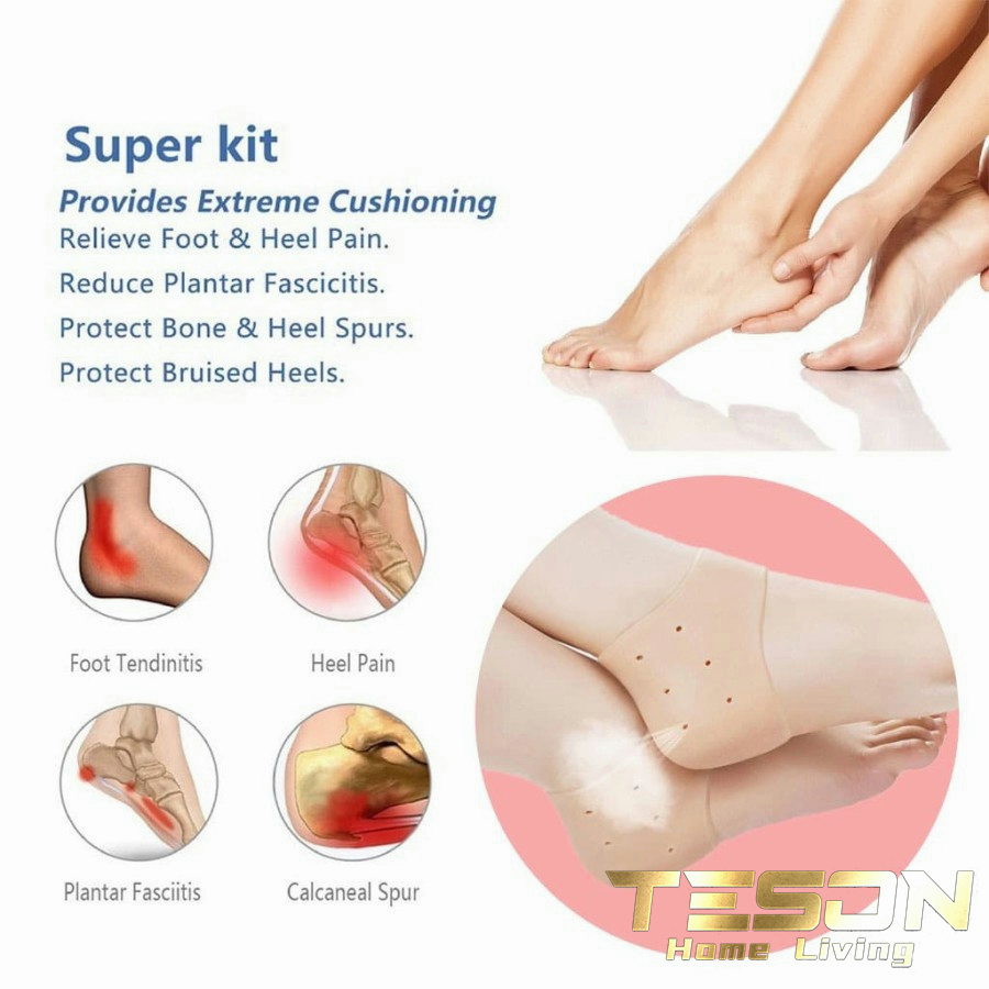 Kaos Kaki Pelindung Tumit Pecah Silikon Gel Insole / Heel Socks