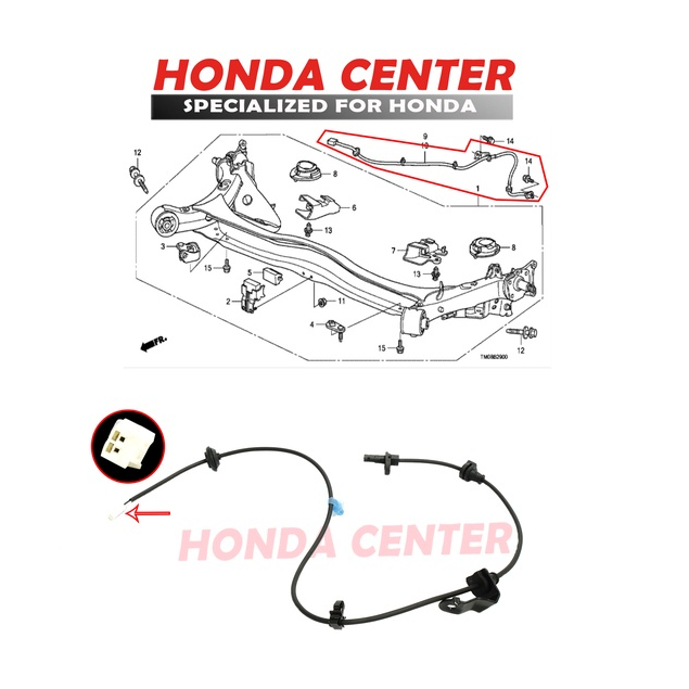 sensor kabel abs rem belakang kiri  honda jazz s rs city gm2 2008 2009 2010 2011 2012 2013 2014